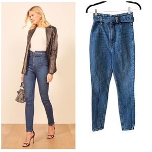 REFORMATION KAYO HIGH & SKINNY SUSTAINABLE JEANS IN NEWPORT WASH 24